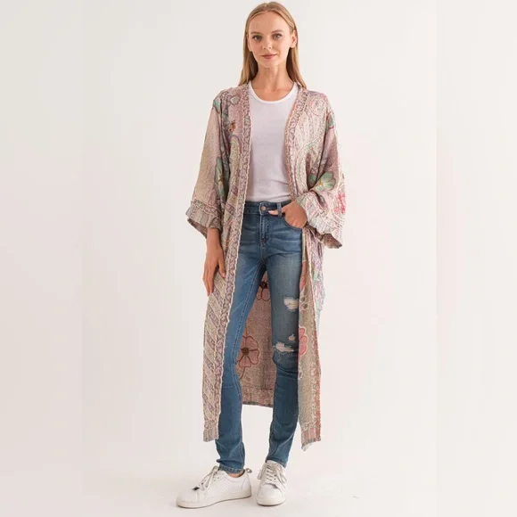 Raj Thick Stitch Embroidered Duster - Picture 1 of 11